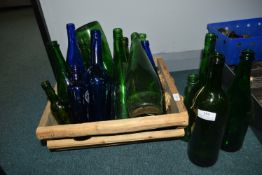 Green & Blue Glass Bottles