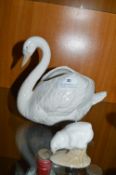 Nao Swan Vase plus Pottery Chick