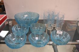 Vintage 1950’s Blue Glass Dishes etc.