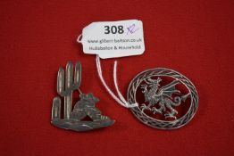 925 Sterling Silver Dragon Brooch, and a Mexican Silver Cactus Brooch