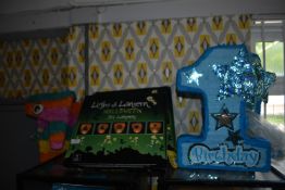 *Six Pinata Including Three Halloween Sky Lanterns, Two No.1 Birthday, and a Donkey