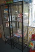 *Glass Display Cabinet with Black Metal Frame (contents not included)