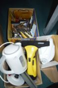 Kitchenware, Utensils, Kettles, and a Karcher Window Vac
