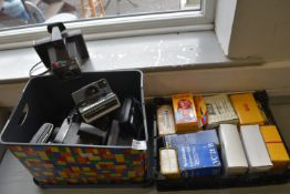 Two Trays of Assorted Vintage Cameras Including Polaroid and Kodak