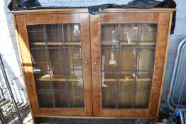 Leaded Glazed Oak Bookcase