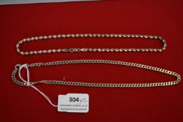 Two Sterling Silver Neck Chains