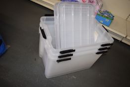 Three Air Tight Storage Boxes with Lids 38x58x37.5