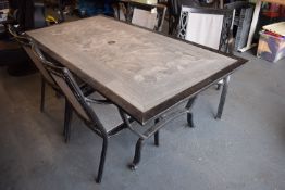 *Agio Garden Table 42”x80” with Four Chairs and Two Swivel Chairs