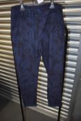 *Dark Blue Animal Print Strech Fit Trousers Size: 10-18