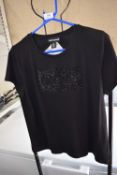 *DKNY Black with Studded Motif T-Shirt Size: L