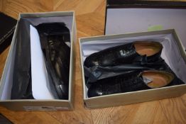 2x Pair of Black Brogue Safety Shoe Size: 8