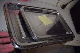 *10x Chrome Effect Serving Trays 5x Small, 5x Large