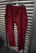 *Burgundy Animal Print Stretch Fit Trousers Size: 18-22