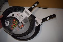 2x Salter Mega Stone Platinum 28cm Frying Pan