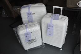 *Rock 3pc White Luggage Set with Packaging