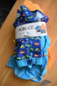 Robeez 2pc Swimwear Set, and Jezebel Swimwear Hooded Top Size: 7 years