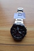 Edifice Casio Sapphire Watch, Silver with Black Face (no authentication)