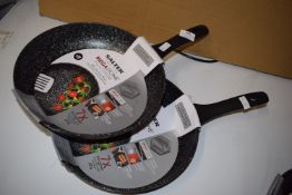 2x Salter Mega Stone Platinum 28cm Frying Pan