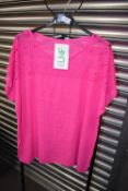 *Love My Fashion Line Style Top in Cerise with Lace Trim Size: 10-18
