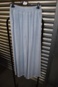 *Blue Linen Wide Legg Trousers Size: 54