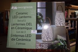 *Evergreen Ceramic LED Lantern 2pk