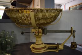 Vintage Baby Weighing Scales with Basket and Weights