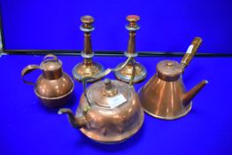 Copper Kettles, Jugs, Candlesticks, etc.