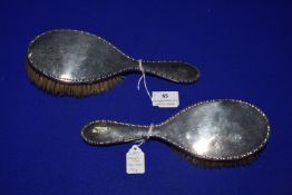 Pair of Silver Dressing Brushes by Walker & Hall - Hallmarked Sheffield 1923