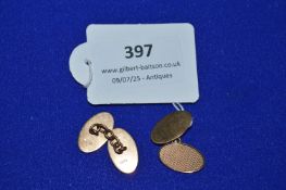 Pair of 9ct Gold Cufflinks, 5g total