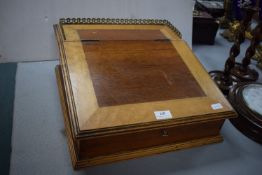 Victorian Mahogany Writing Slope with Boxwood Edging and Gadrooned Brass Rail