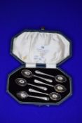 Cased Set of Six Silver Teaspoons - Hallmarked Sheffield 1954, ~55g total