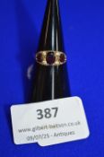 9ct Gold Ring with Three Garnets, 2.6g gross