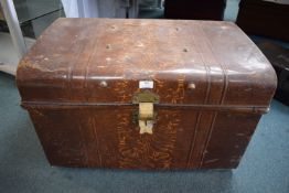 Large Metal Scumbled Travel Trunk