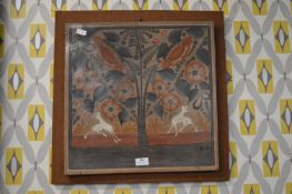 Large Terracotta Tile with Deer Design 18”x18”