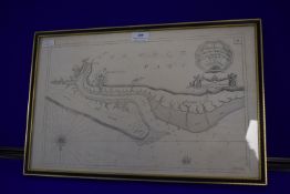 Original Sea Chart of the Norfolk Pars by Captain Grenville Collins, Published 1693
