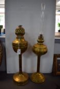 Two Vintage Brass Oil Lamps (no shades)