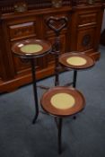 Mahogany Three Tier Cake Stand with Turned Supports