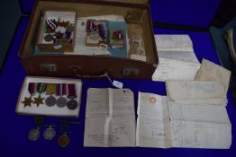 Case Containing Military Medals and Paperwork of Major F.A.L. Morgan Royal Army Ordnance Corps
