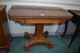 Victorian Tea Table with Pedestal Support and Beaded Edging