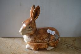 French Pottery Rabbit Pate Dish