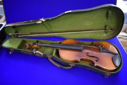 Cased Violin and Bow