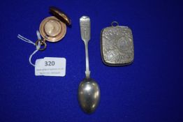 Gold Plated Fob Sovereign Case, Silver Plated Sovereign, and a General Coin Case