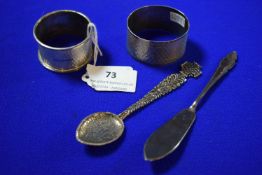 Assorted Silver Items Including Napkin Rings etc. ~54g total