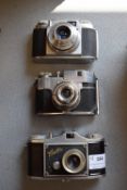 Three Vintage 35mm Film Cameras Including Birette Junior 2, Bencini Comet, and a Finetta
