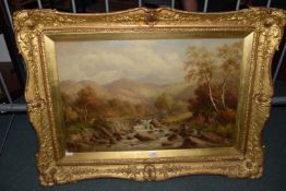 Oil on Canvas Island River Scene with Figures Fishing by William Henry Mander 1850-1922