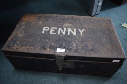 Metal Deed Box with Signed Painted Penny
