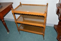 1930’s Oak Barley Twist Three Tier Tea Trolley