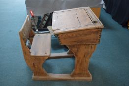 Pine All-in-One School Desk & Bench