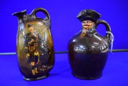 Two Royal Doulton Whiskey Water Jugs with Amateur Restoration