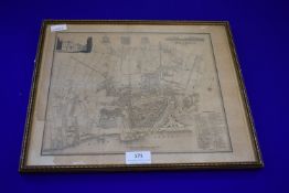 Map of Kingston upon Hull and Environs Published 1823 by Edward Baines of Leeds